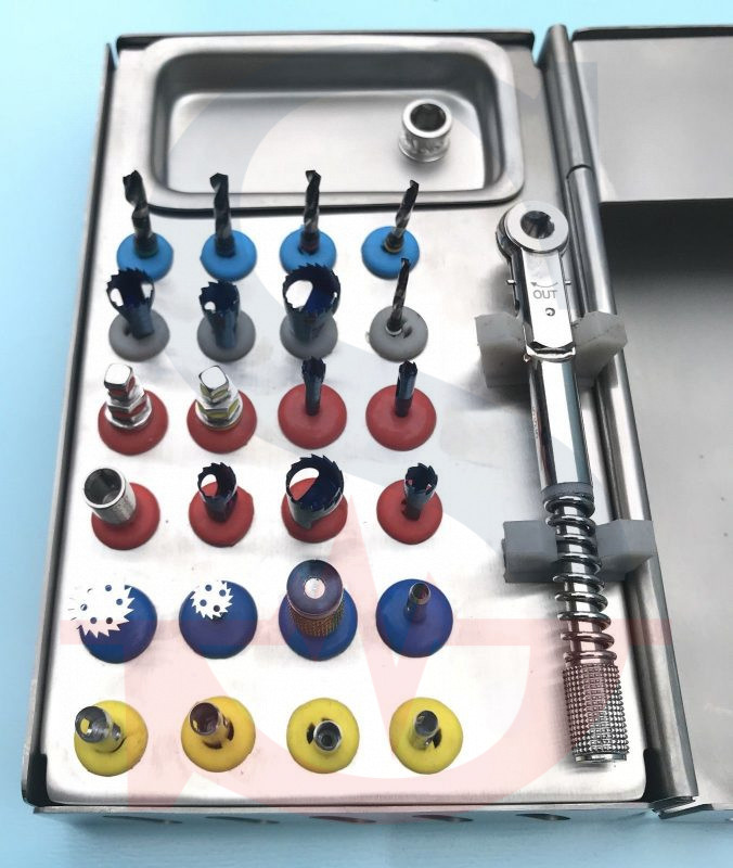 Dental Long Trephine Bur Drills Implant Kit 6 Pcs Instruments Tool CE