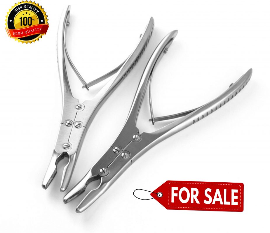 2 Ruskin Bone Rongeur 7.5 Curved Double Action Orthopedic Instruments ...